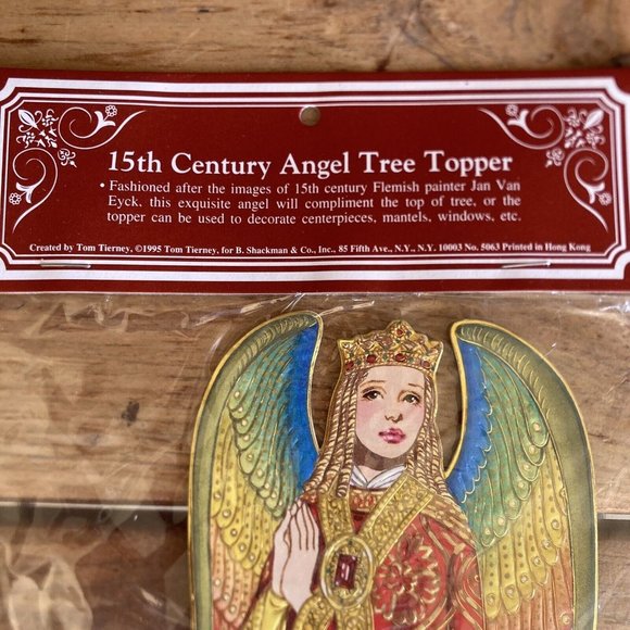 NOS VTG 1995 Shackman Diecut 15th Century Angel Tree Topper 11 Inch Tall - Picture 2 of 8